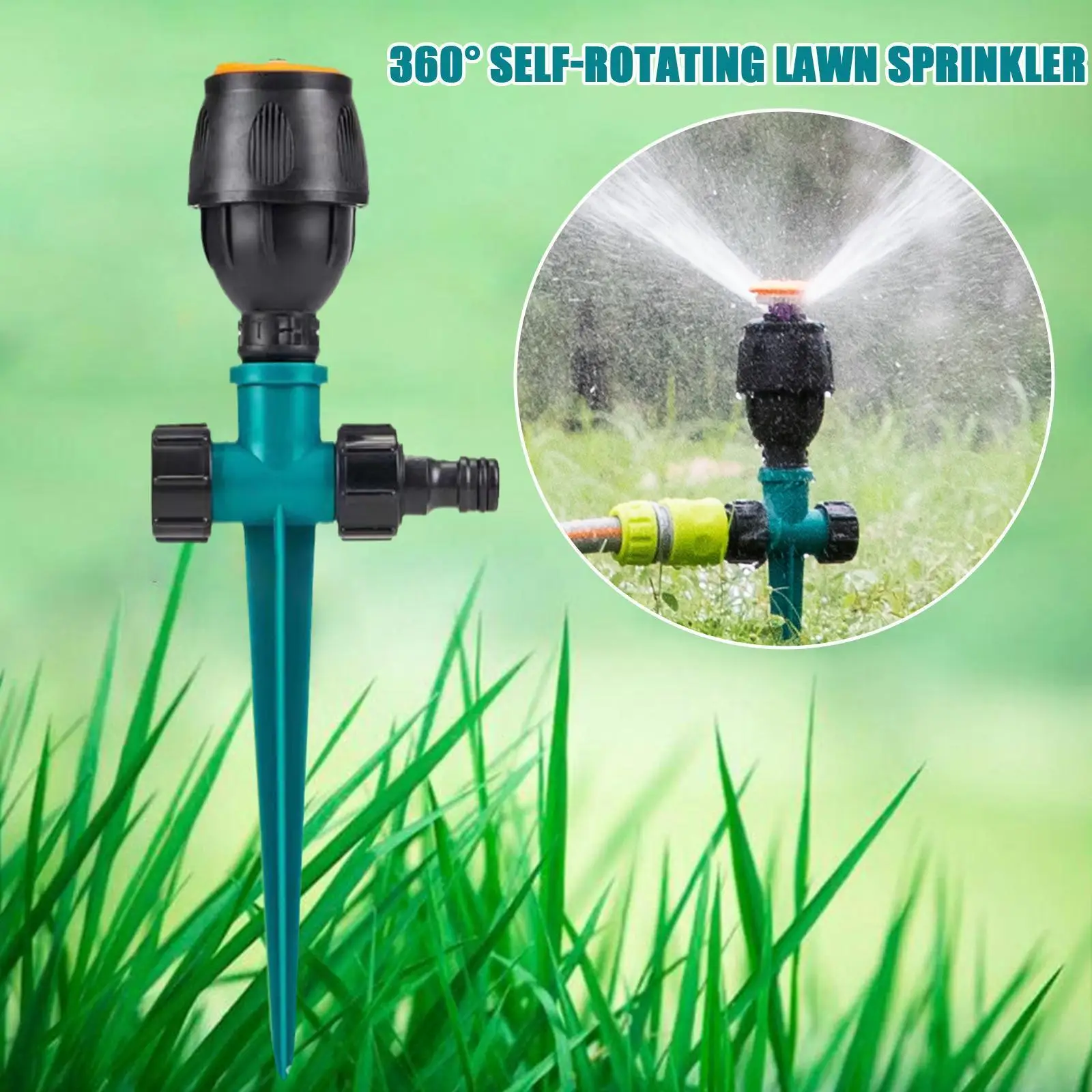 

360 Degree Automatic Rotating Lawn Sprinklers With Tool Support Sprinkler Irrigation Rotating Nozzles Water Garden N4d7