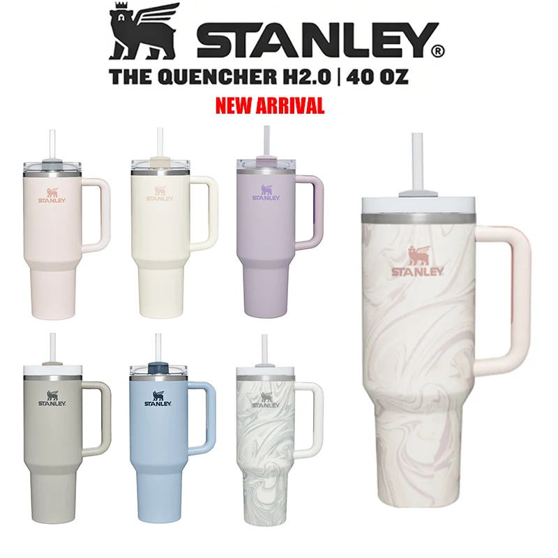 

40oz Stanley Adventure Quencher H2.0 Tumbler With Handle Stainless Steel Vacuum Insulated Car Mug Thermal Iced Travel Cup