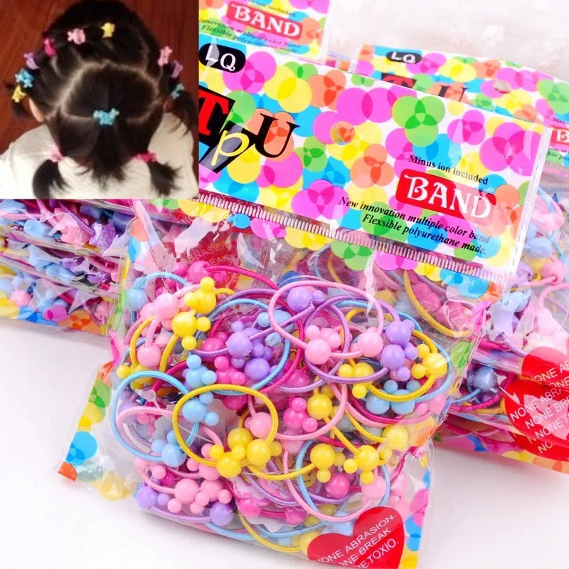 

100pcs/Pack Headwear Scrunchy Haar Hair Accessories Rubber Rope Elastic Hair Bands For Girls Kids Children