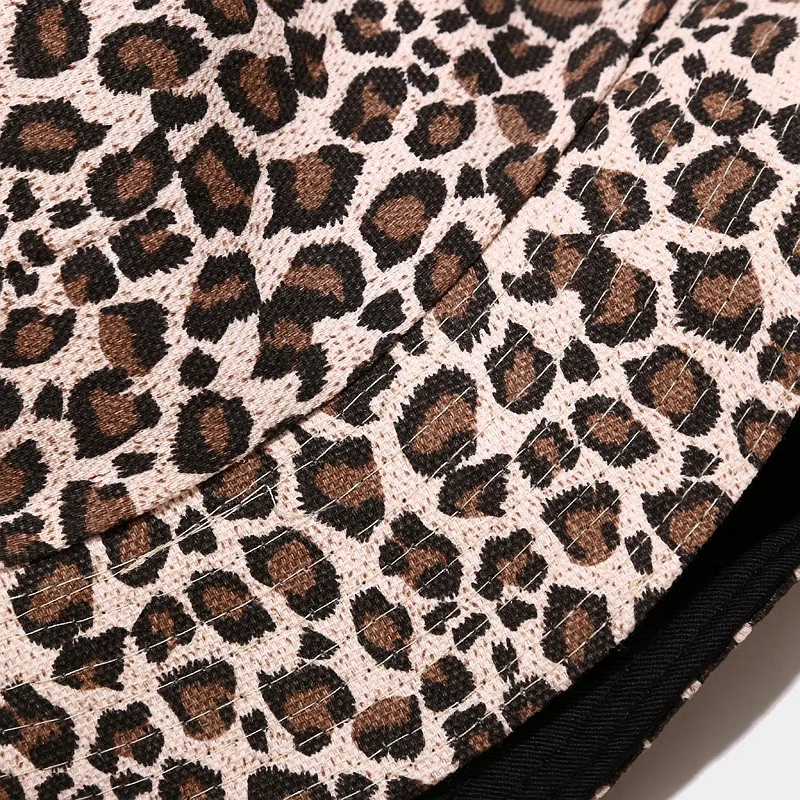 шапка женская зима 2021 мужская Женские шапки Панама двусторонняя с леопардовым