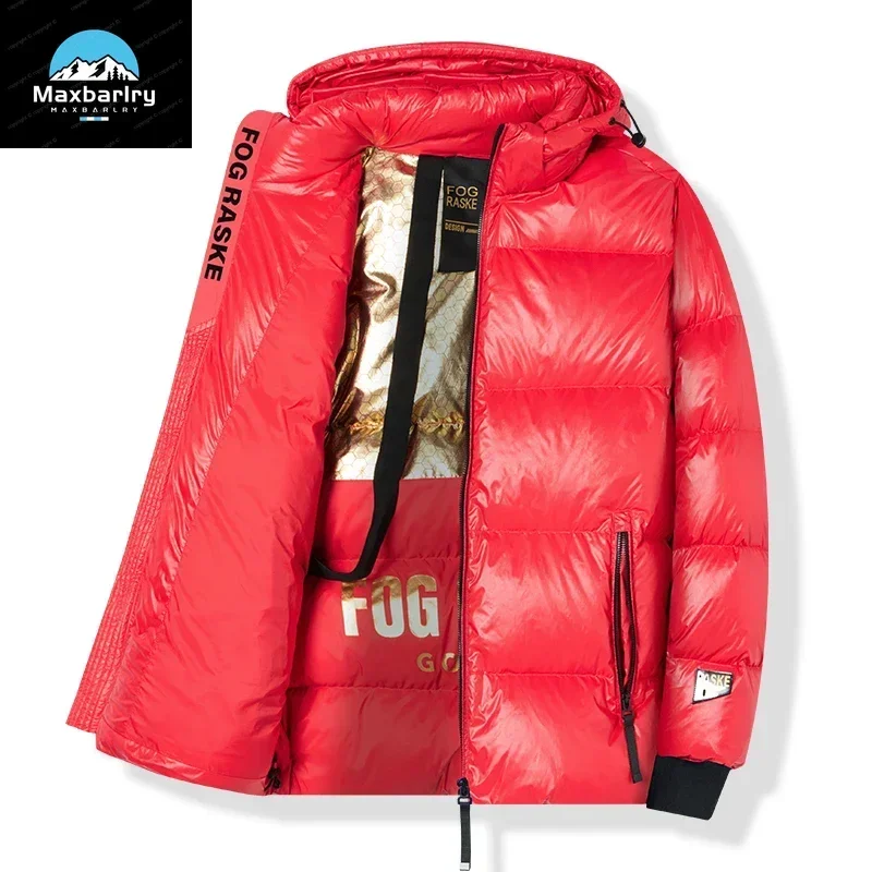 Роскошный мужской пуховик с подкладкой ветрозащитная теплая парка капюшоном и