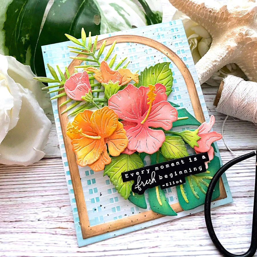 2023 AliliArts металлические Вырубные штампы растительные Гибискус Сделай Сам