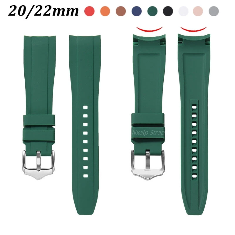 Силиконовый ремешок с изогнутым концом для мужских спортивных часов Seiko for Citize Omega