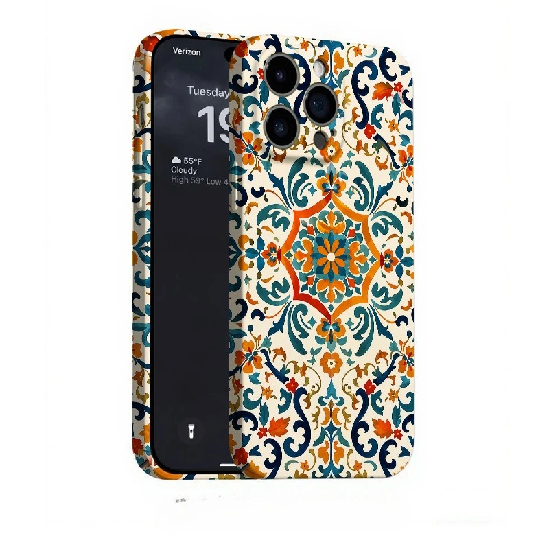 Фото Чехол для телефона с экзотическим узором, подходит для iPhone 17 16 15 14 13 12 11 Pro/Max/Plus, противоударный и устойчивый к падениям. №4