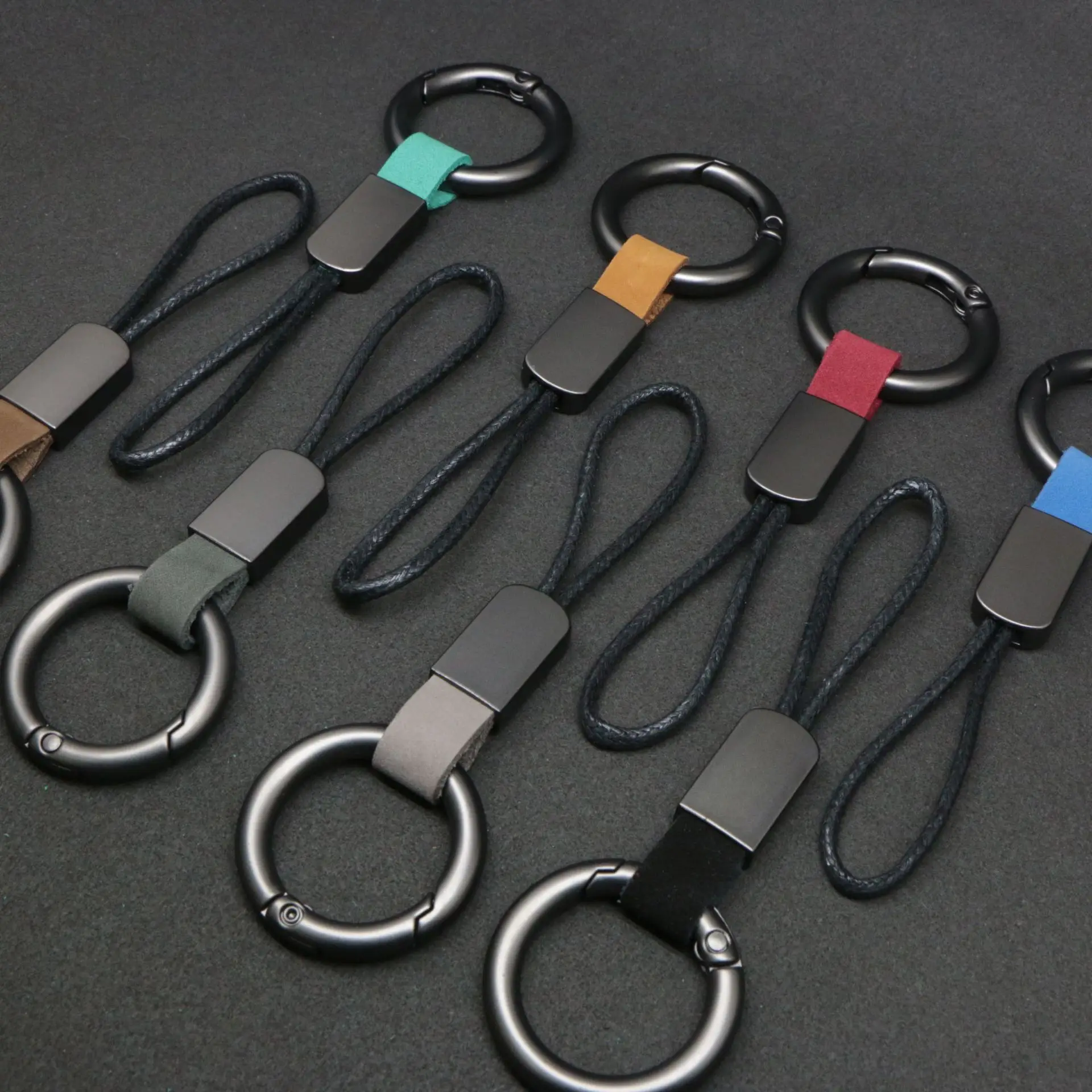 

1 PCS PU Leather Braided Woven Rope Keychain DIY Bag Pendant Key Chain Holder Key Car Trinket Keyring For Men Women Gift Jewelry