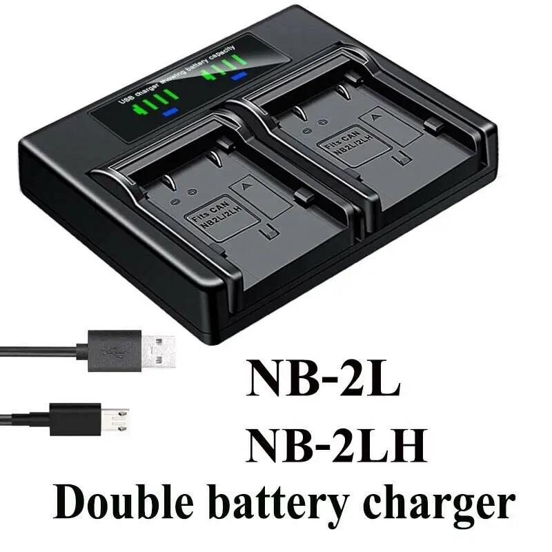 

Dual Battery Charger For CANON NB-2L MD205 MD215 MD216 MD225 MD235 MD255 MD265