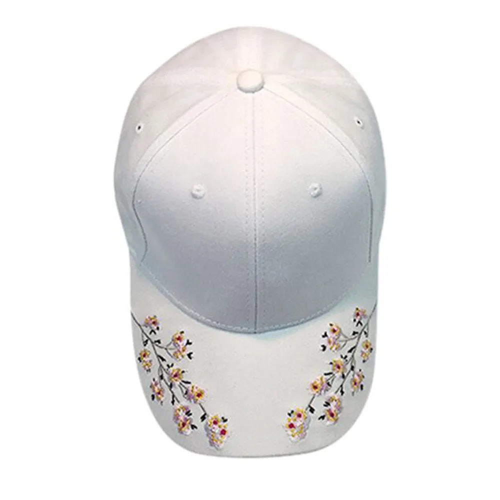 

Women Flower Embroidery Cap Summer White Floral Baseball Cap Adult Breathable Cotton Hats Birthday Gift For Mum 2203