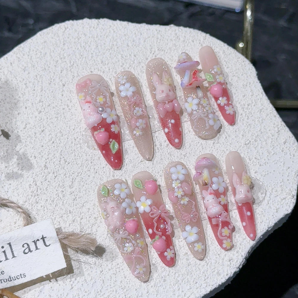 Накладные ногти MINISO Spice Girl темный готический стиль