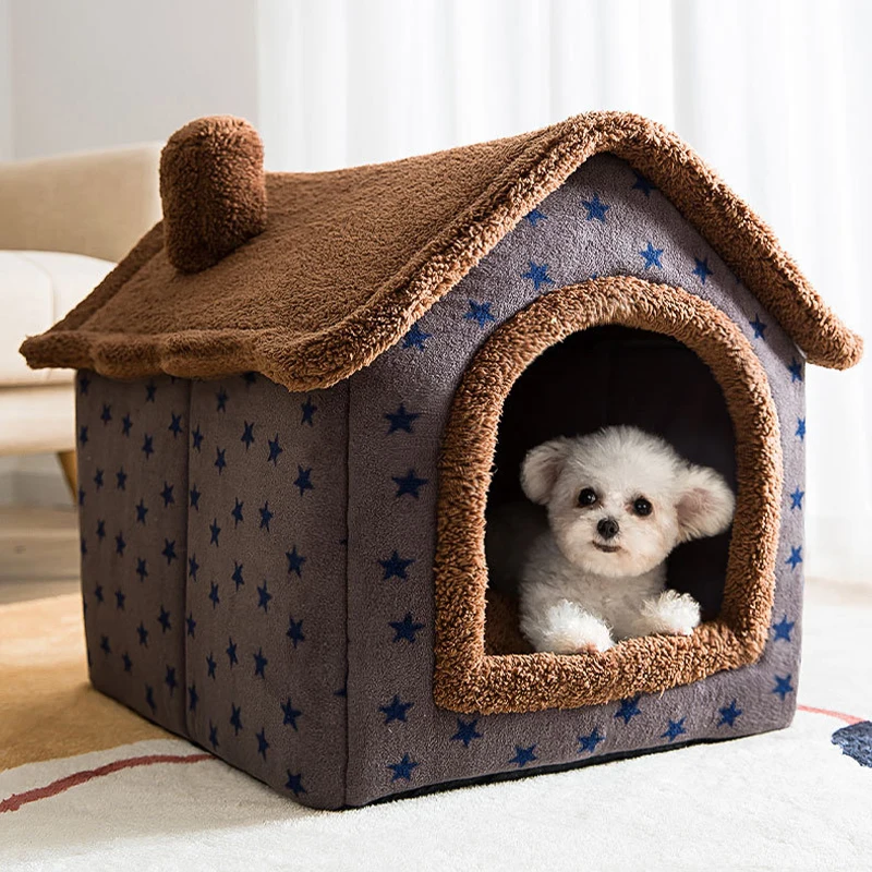 

Kennel House Type Four Seasons Universal Small Dog Teddy Fighting Removable and Washable Dog House Cat Bed Pet Supplies