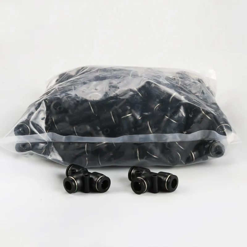 

100pcs 50pcs Lot PE PEG Pneumatic Fittings Fitting Plastic T Type 3-way For 4mm 6mm 8mm 10mm Tee Tube Quick Connector Slip Lock