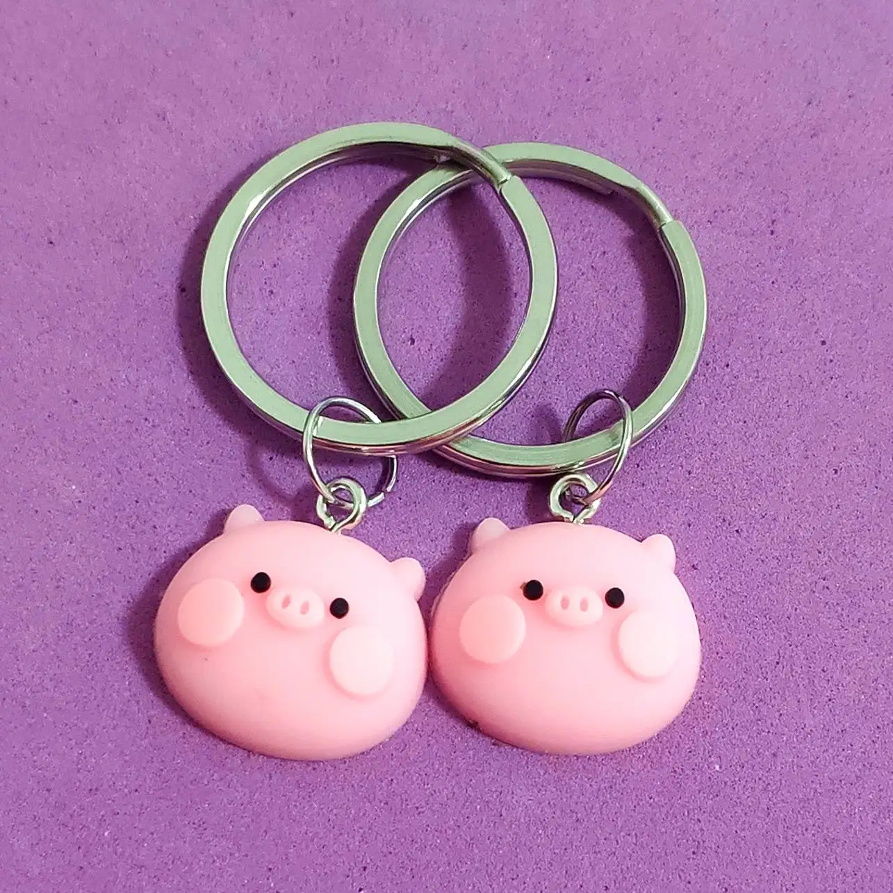 

Birthday Best Friend Cute Couple Gift Pig Head Keys Holder Cartoon Pink Boys and Girls Keyring Children Keychain Car Carabiner