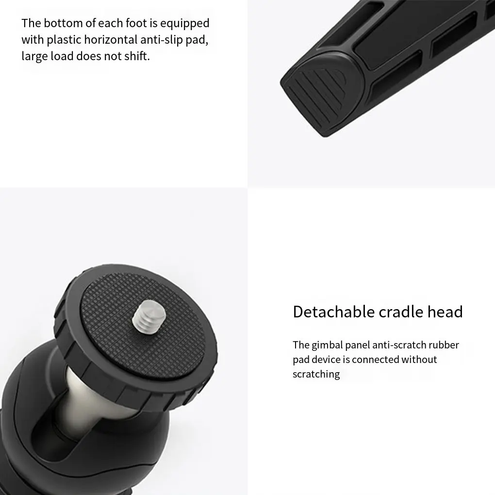 

Mini Tripod Stand Adjustable Desktop Holder Detachable Head 3 Gears Rotation Rack Video Stands Bracket for Camera Webcam
