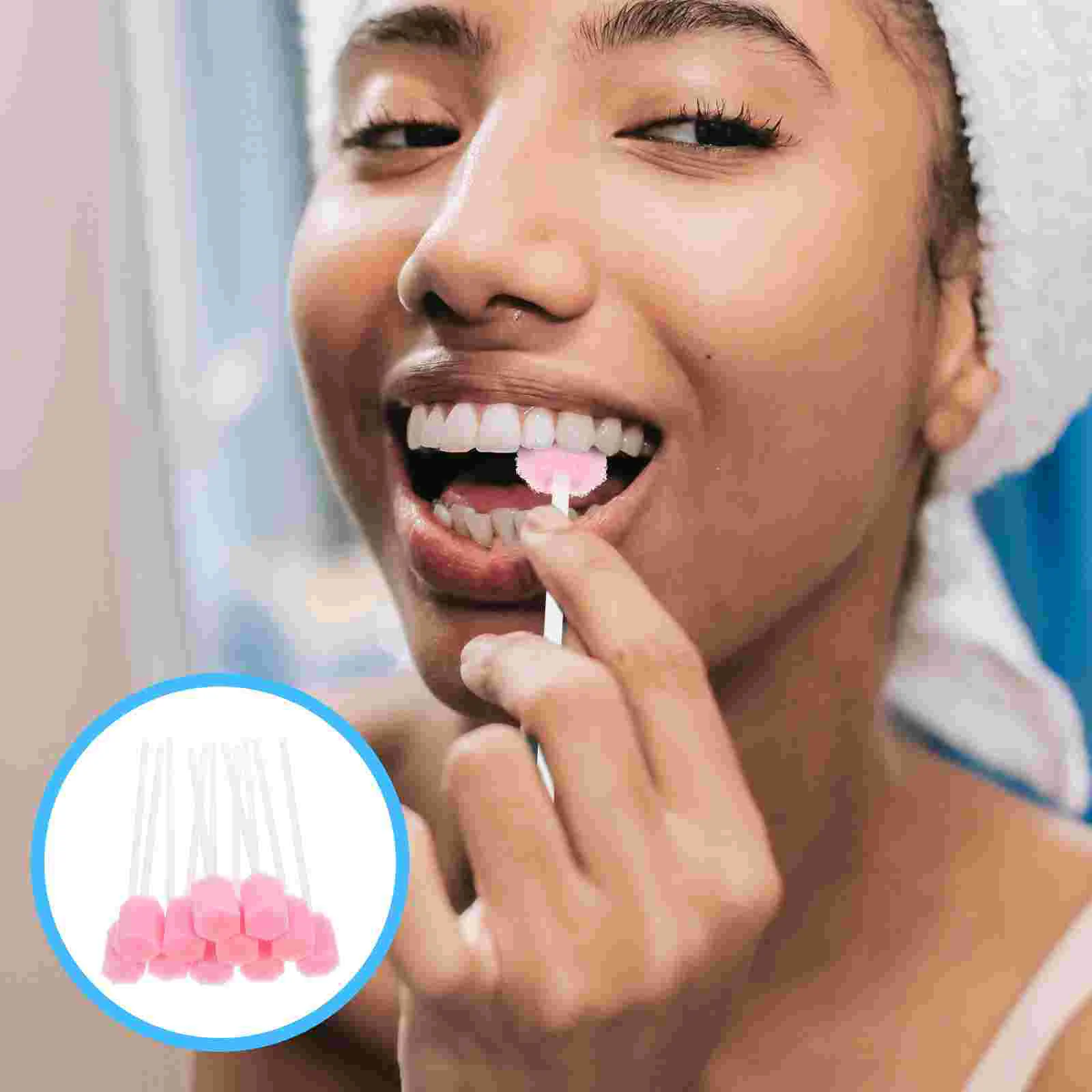 

50pcs Lightweight Small Disposable Durable Simple Oral Cleaning Brush Oral Swabs