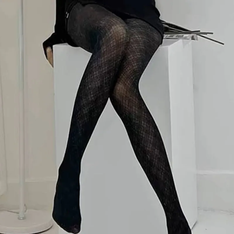 Облегающие сексуальные колготки женские эластичные леггинсы в клетку с