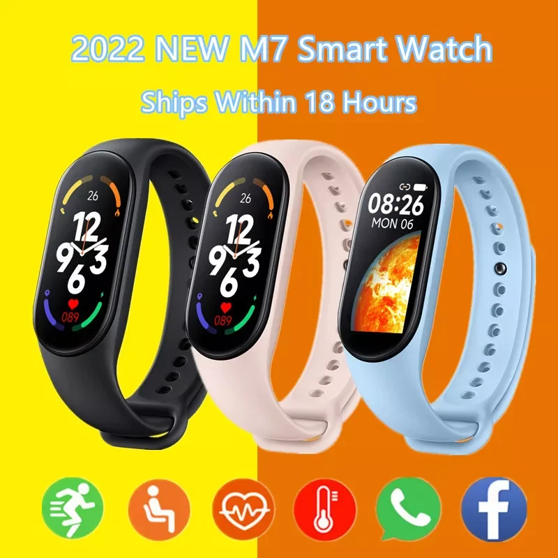 

2022 New M7 Smart Watch Women Men Child Fashion Sports Smart Bracelet Update Live Wallpaper Heart Rate Pedometer Gift Smartwatch