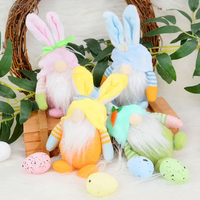 

1pc Easter Bunny Doll Pendant Cute Plush Bunny Doll Indoor Home Desktop Decoration Children's Toys Happy Easter Party Decoration