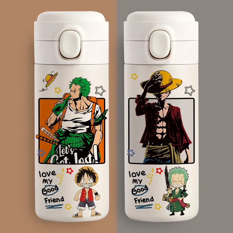 

One Piece Student Portable Water Cup Hot Water Cup Stainless Steel Double Layered Water Cup Coffee Cup Roronoa Zoro Tony Choppe