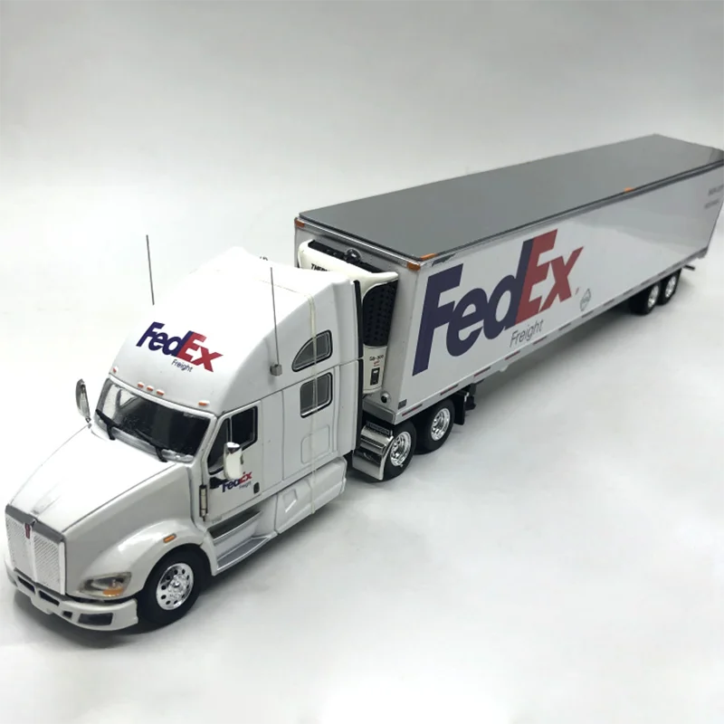 1:53 Scale Model Kenworth Transporter FedEx Express Container Truck Metal Diecast Toy Vehicle Gift Collection Display Decoration