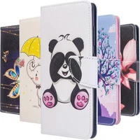 kids cute panda phone case for samsung galaxy note20 pro a41 a51 a71 a70e m11 a01 a11 a21 a31 flip girl holster card pocket d07g