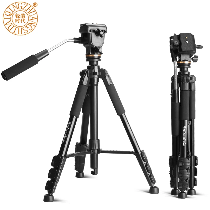

QZSD Q111S Professional Portable Travel Aluminum Camera Tripod&ampHydraulic damping Pan Head for SLR DSLR Digital Camera