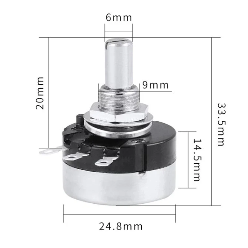 YXSHENG брендовый потенциометр из углеродной пленки RV24YN20S 3-контактный модель