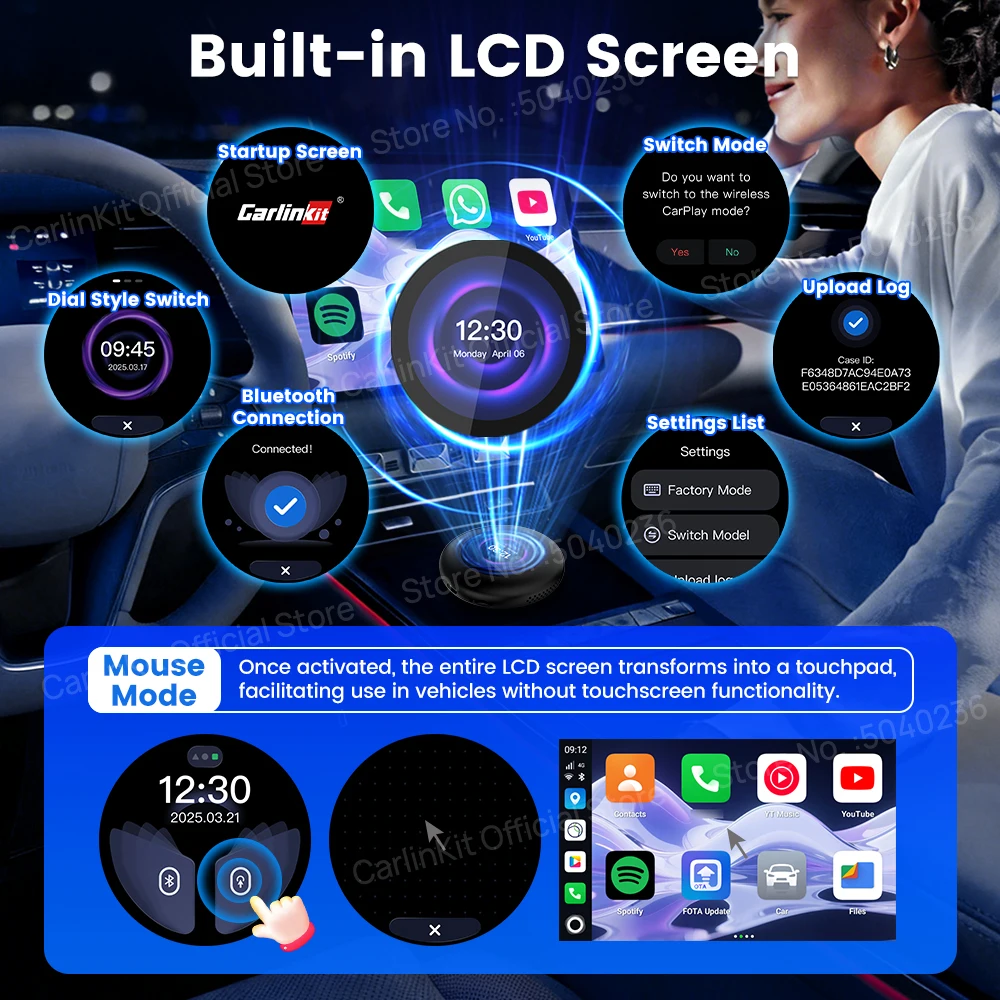 Фото Tbox-Ultra 3 CarlinKit Android 15 TV Box SM6350 5G/4G LTE Беспроводной Android Auto & CarPlay Ai Box для Netflix IPTV GPS с ЖК-экраном №5