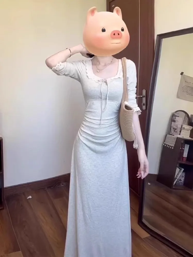 French sle Long sleeve dress Women Early Autumn New Small High-Grade Temperament Long dress Waist Hugging Slimming Sheath S... |