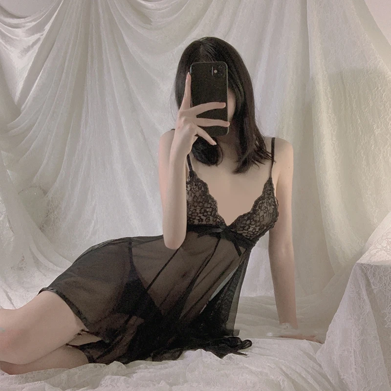 Пикантная женская летняя пижама из ледяного шелка тонкая ночная рубашка с