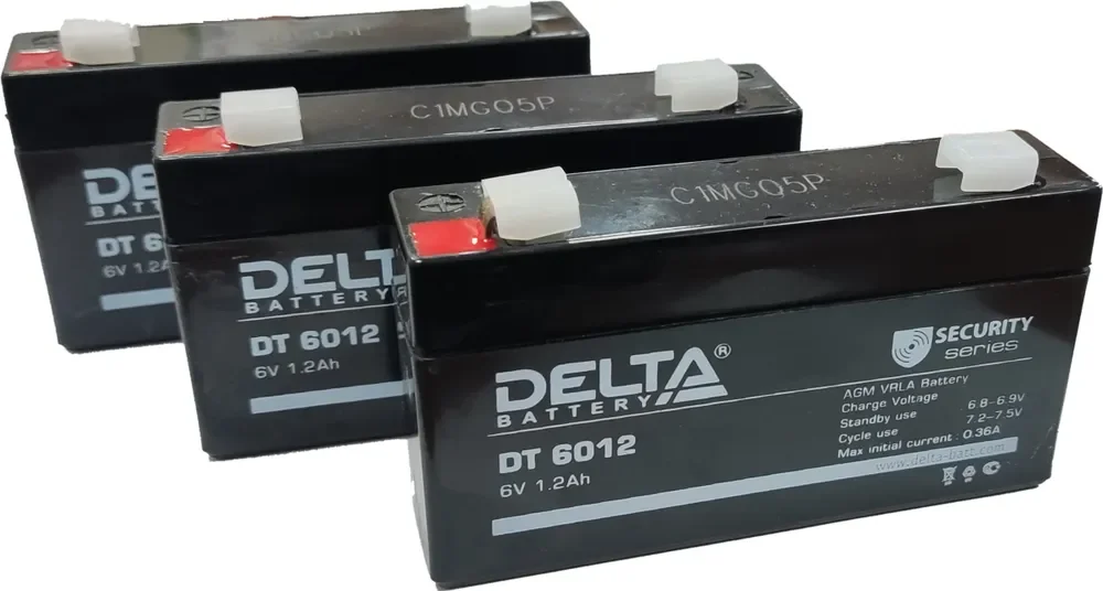 

Аккумулятор DELTA DT6012 6В 1,2 А/ч комплект 3 штуки