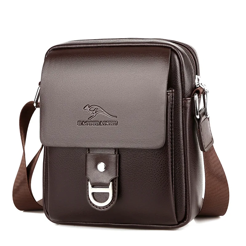 

Kangaroo Brand Men Shoulder Crossbody Bag Pu Leather Business Messenger Bags for Man 2022 Vintage Male Designer Handbags Husband