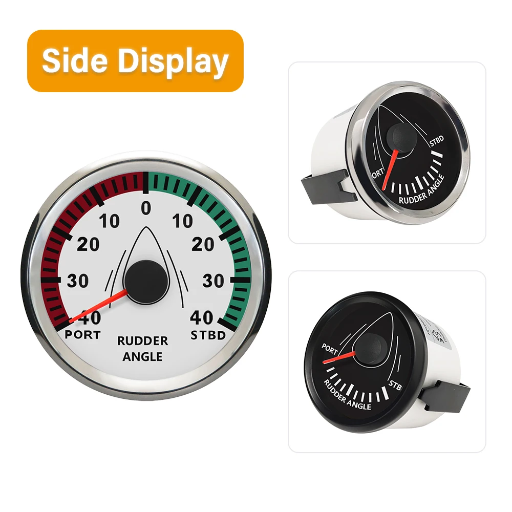 

New Popular 52mm 85mm Rudder Angle Indicator Gauge 0-190ohm With Red Backlight For Ship Boat Yacht 9-32V
