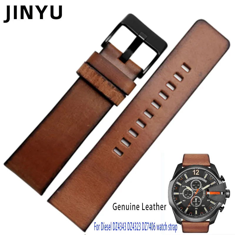 

Ремешок из натуральной кожи для часов Diesel DZ4343 DZ4323 DZ7406, Винтажный Мужской Браслет из итальянской кожи в стиле ретро, 22 мм 24 мм 26 мм