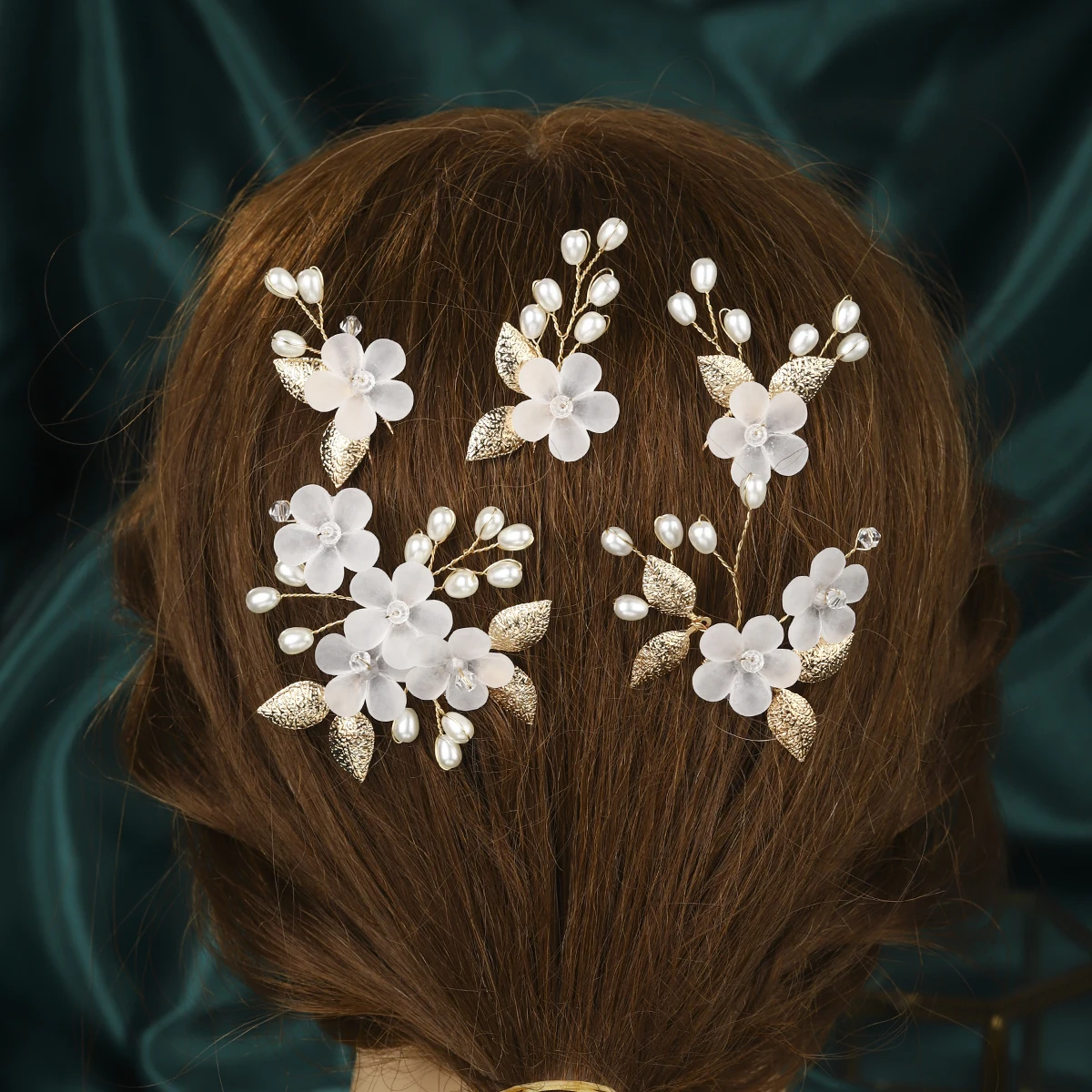 Efily модный набор заколок для волос с кристаллами и цветком Mori 5 шт. заколка