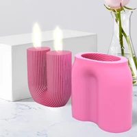 u shape scented candle mold food grade silicone mold diy 3d aromatherapy candle mould chocolate cake decorating making tools