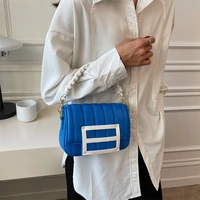 luxury brand contrasting womens shoulder bag fashion pu leather blue handbag woman designer simple square messenger bag female
