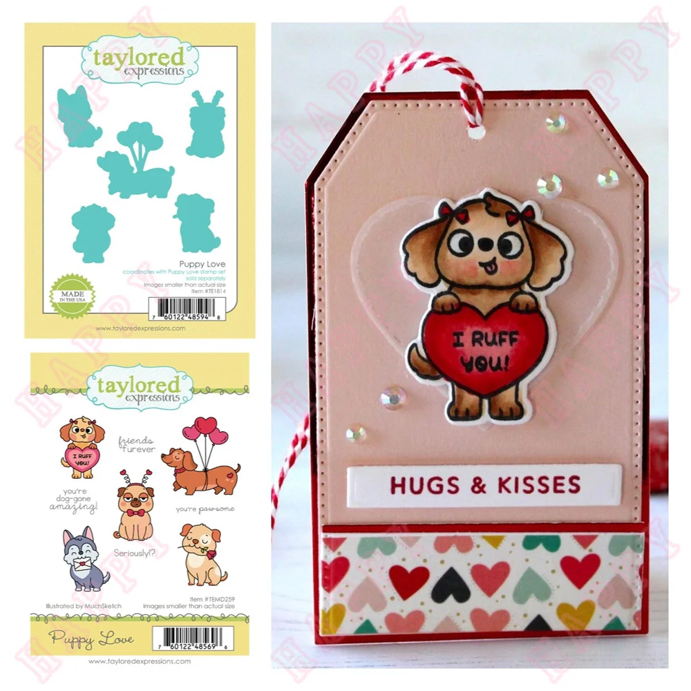 

Metal Cutting Dies And Stamps Puppy Love Scrapbooking Diary Decoration Paper Craft Embossing Template DIY Greeting Card Handmade
