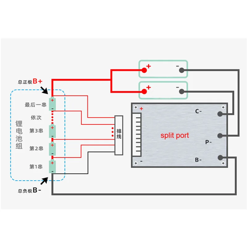 Фото 13S 48V 35A маленький BMS Универсальный литиевый аккумулятор для электровелосипеда, отдельный порт, система управления батареями, защита от короткого замыкания №4