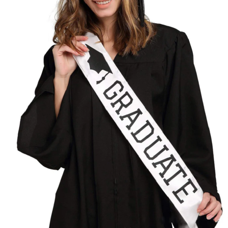 

2022 Prom Belt "I Graduated" Decoration Hat Pattern Ceremonial Belt Party Decorations University Graduation Party Photo Props