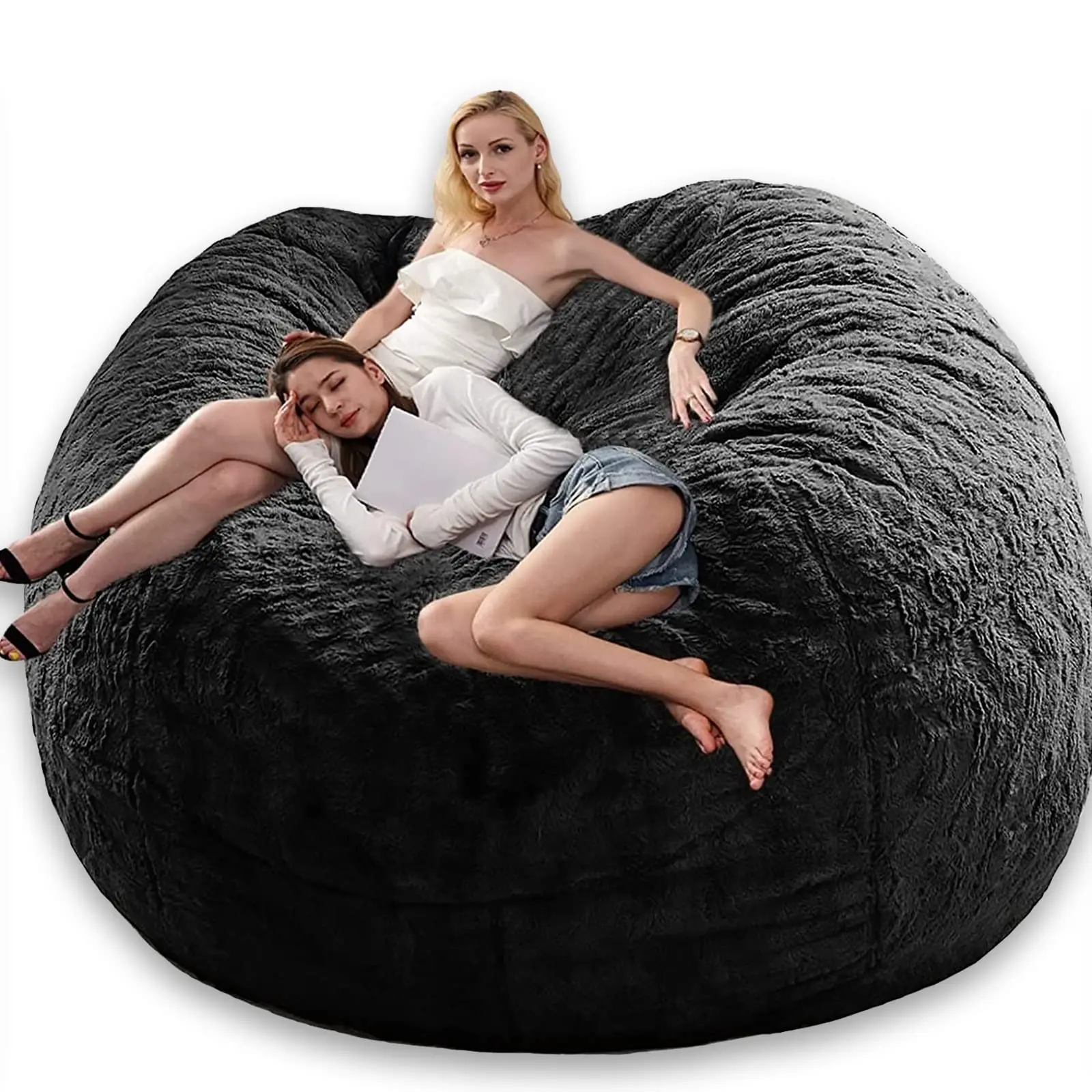 New giant sofa cover soft  Bean Bag Chairs Giant Bean Bag Chair Big Bean Bag Cover Comfy Bean Bag Bed Fluffy Lazy Sofa