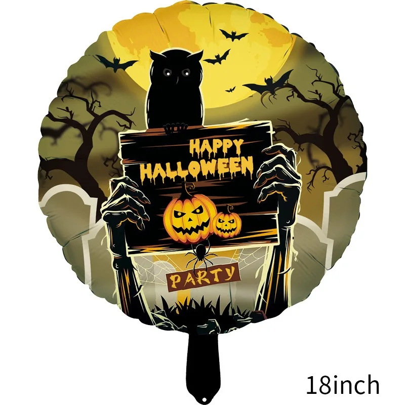 

10Pcs 18inch Halloween Balloon Pumpkin Ghost Balloons Decorations Spider Foil Balloons Toys Bat Globos Halloween Party Supplies