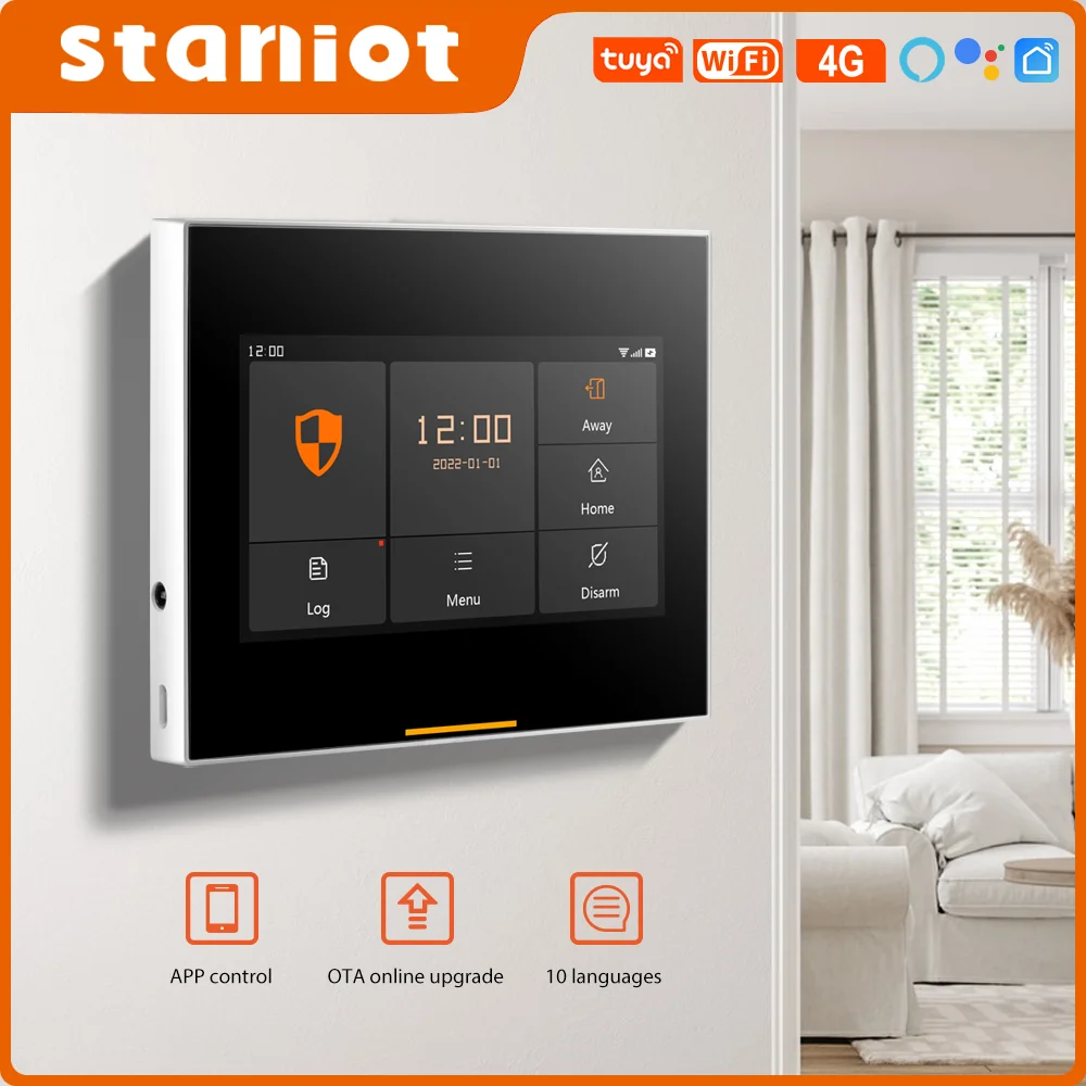 

Русскоязычная версия Staniot 4G Tuya дистанционного Управление Смарт Беспроводной Wi-Fi гараж & домашняя охранная сигнализация Системы Наборы с Бес...