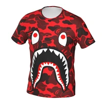 bape shark mens short sleeve t shirt full printing cool design shirt novelty t shirt for mens boys