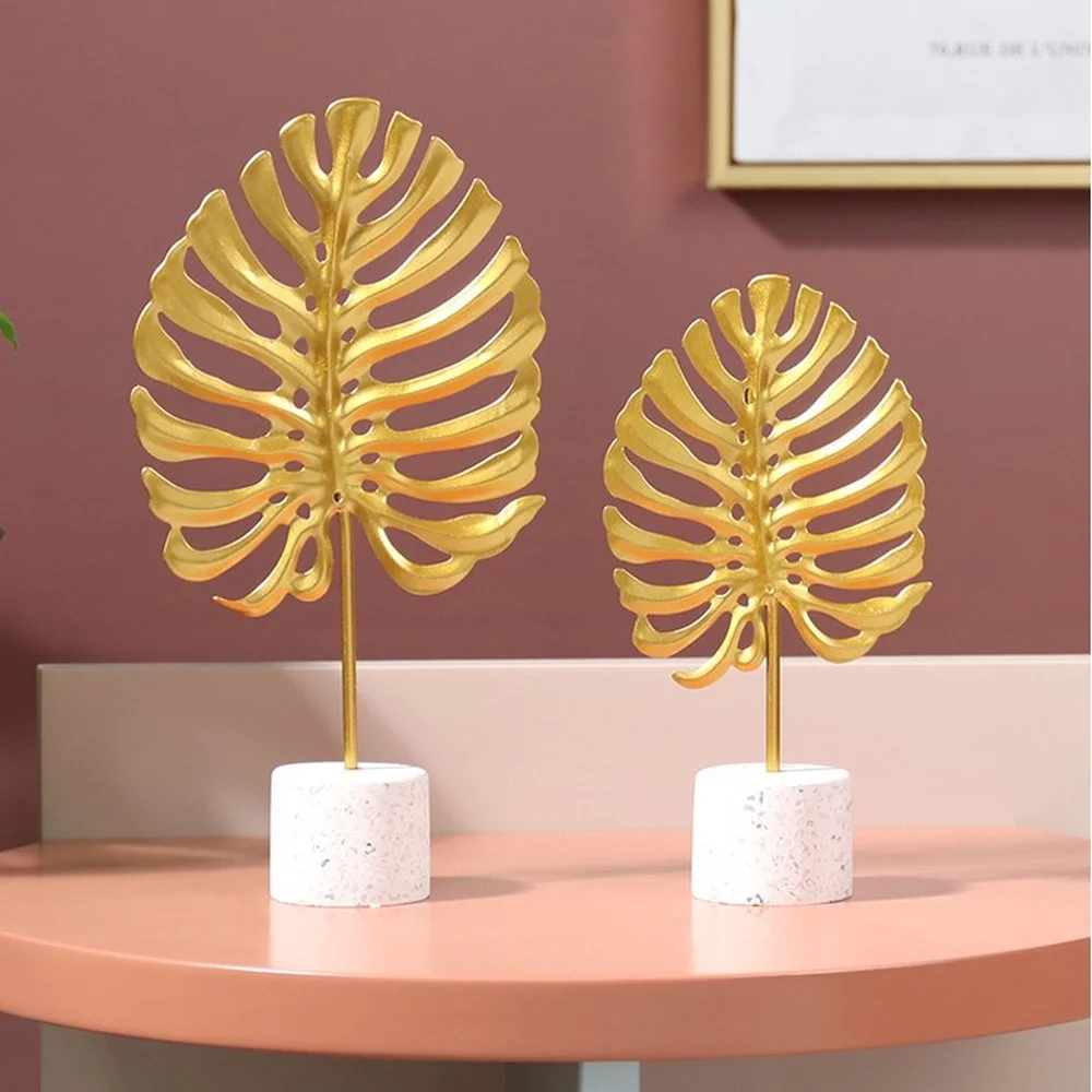 

Nordic Iron Turtle Back Leaf Decoration Creative Golden Ginkgo Leaf Crafts Home Living Room Table Decoration