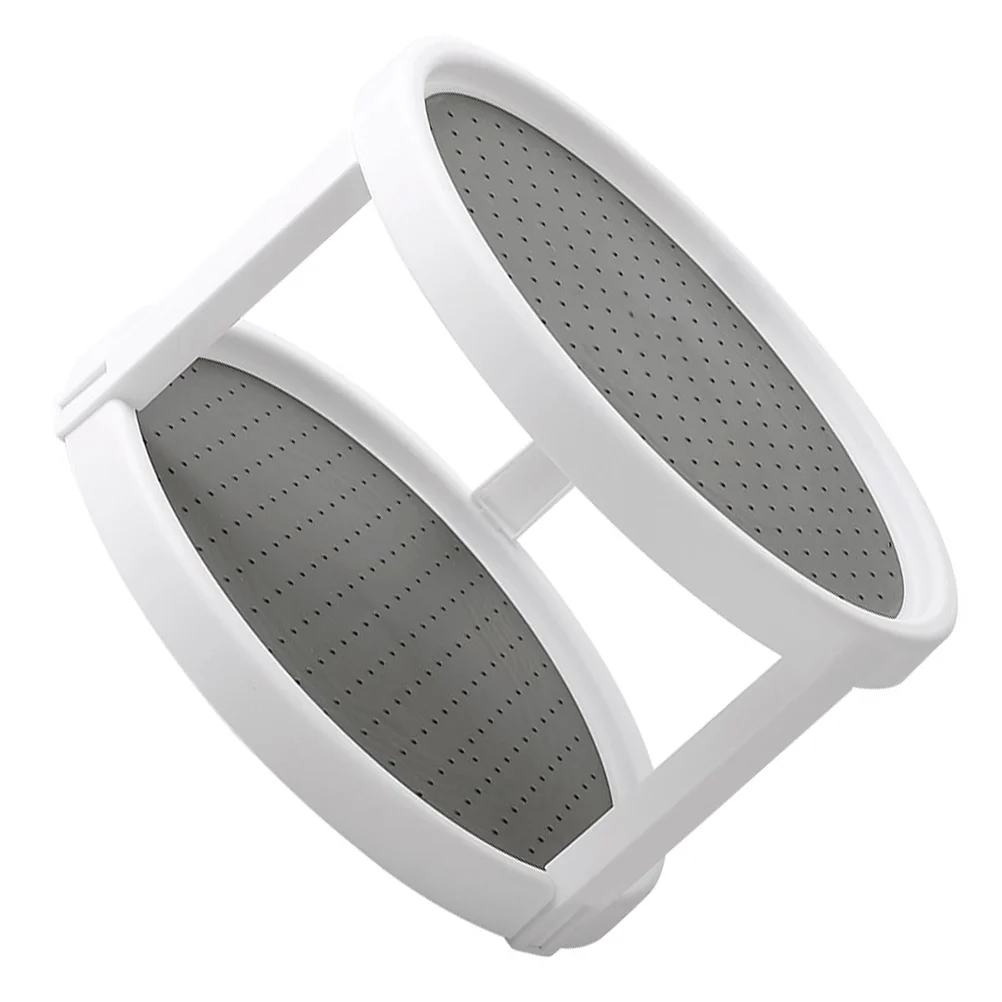 

Rack Organizer Seasoning Rotating Stainless Steel Shelf Stand Standing Carousel Rotary Condiment Jar Countertop Jars Revolving