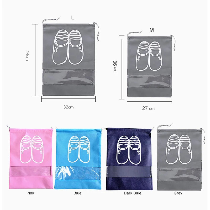 

Shoes Storage Bag Shoes Organizer Non-woven Travel Portable Bag Waterproof Pocket Clothing Classified Hanging Bag 5pcs L size