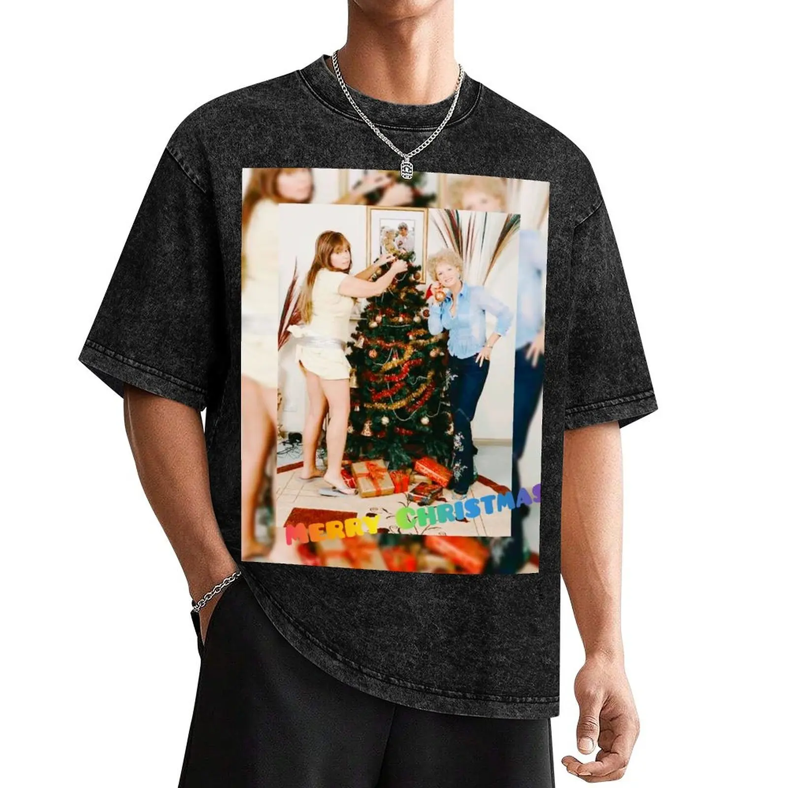 Кэт и Ким - сумка-рог Рождественская футболка Футболка с короткими рукавами