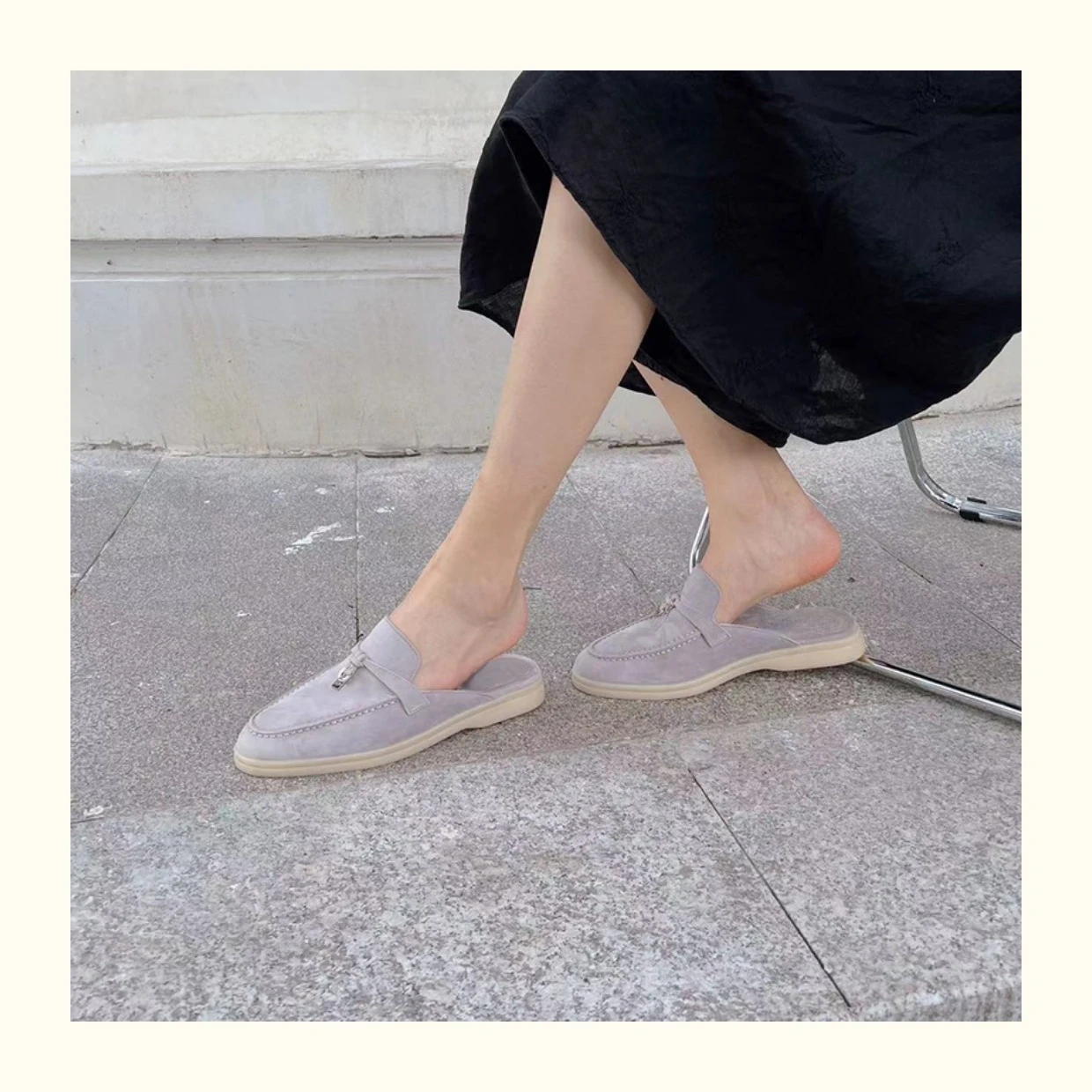 Top Quality Spring Summer Cashmere Loafers Women's Pendants Fashion Comfortable Loafers Wool Walking Casual Women's Sandals.