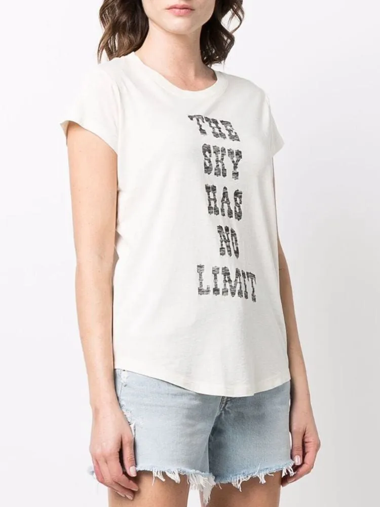 

Women T-Shirt 2022 Summer New White Alphabet Print Short Sleeve Tops 100% Cotton