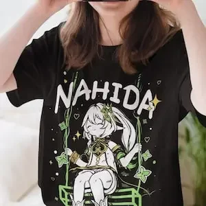 Camisa deembali Nahida KusanaliImpact Genshin camiseta Ultra de algodón Unisexe hecha a mano