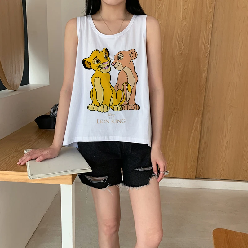 

Disney The Lion King Anime Printed Y2k Women Tank Tops Clothing Harajuku Casual Sleeveless Summer Punk Female Vest Oversized
